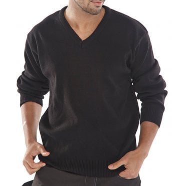 ACRYLIC SWEATER V/N BLACK