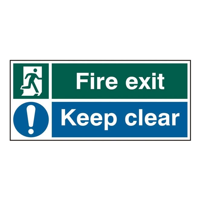 Beeswift Beeswift FIRE EXIT KEEP CLEAR RPVC(PK5) 450MM X 200MM