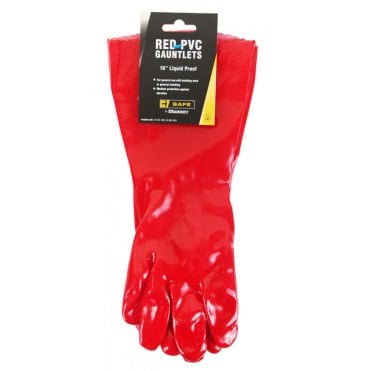 PVC GAUNTLET RED 16 INCH