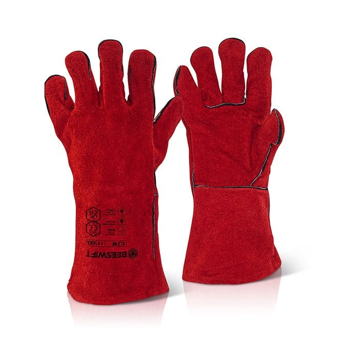 Beeswift Beeswift RED WELDERS GAUNTLET 14 INCH Bx 10