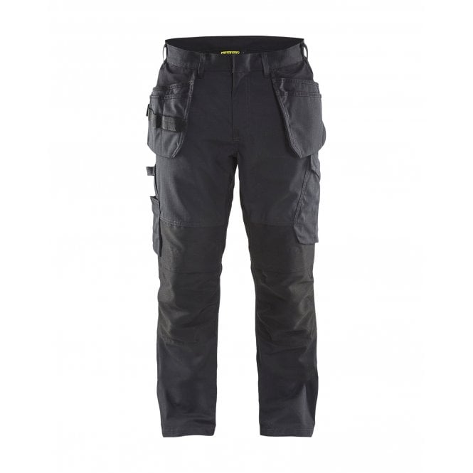 BLÅKLÄDER 1496 Service Trousers with Stretch and Tool Pockets Black/Dark Grey