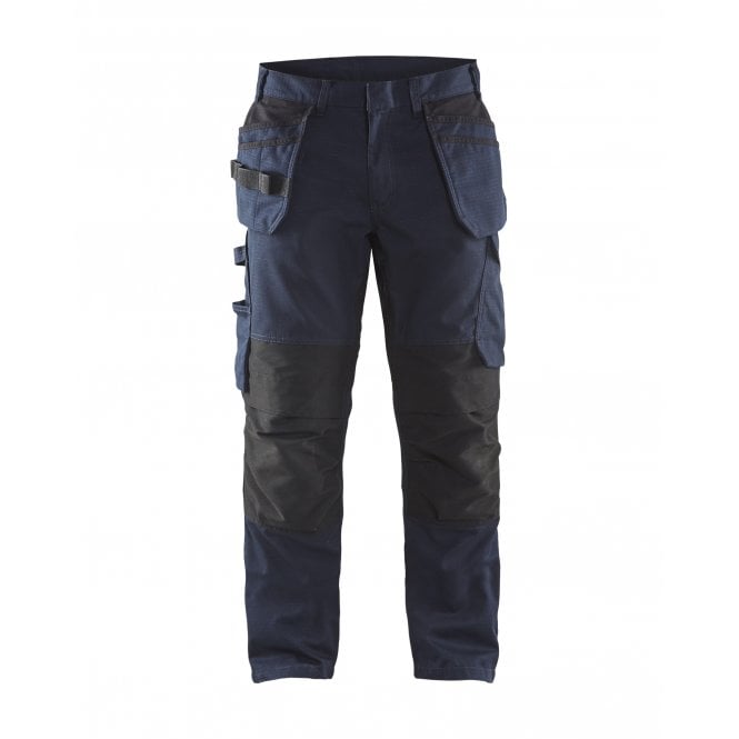 BLÅKLÄDER 1496 Service Trousers with Stretch and Tool Pockets Dark Navy/Black
