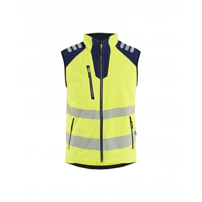 BLÅKLÄDER 3091 Softshell Vest Hi-Vis - Hi-vis Yellow/Navy Blue