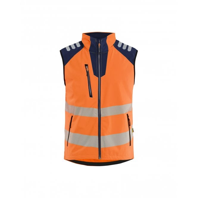 BLÅKLÄDER 3091 Softshell Vest Hi-Vis - Orange/Navy Blue
