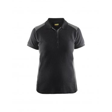3390 Womens Polo Shirt - Black/Grey
