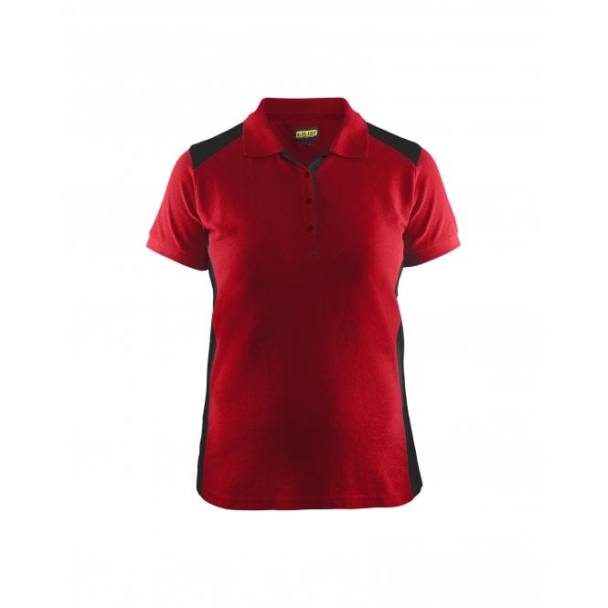 BLÅKLÄDER 3390 Womens Polo Shirt - Black/Red