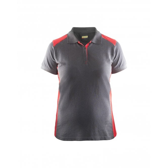 BLÅKLÄDER 3390 Womens Polo Shirt - Grey/Red