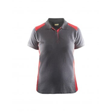 3390 Womens Polo Shirt - Grey/Red
