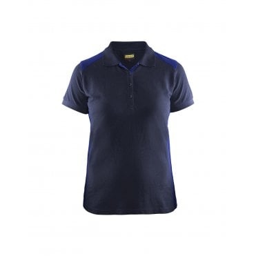 3390 Womens Polo Shirt - Navy Blue/Cornflower Blue