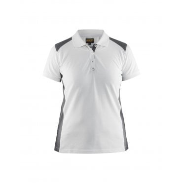 3390 Womens Polo Shirt - White/Dark Grey