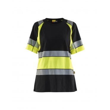 3410 Womens Hi-Vis T-Shirt - Black/Hi-Vis Yellow