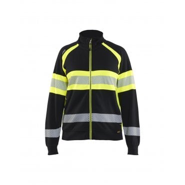3505 Womens Hi-Vis Sweatshirt - Black/Hi-Vis Yellow