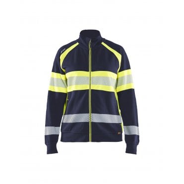 3505 Womens Hi-Vis Sweatshirt - Navy Blue/Hi-Vis Yellow