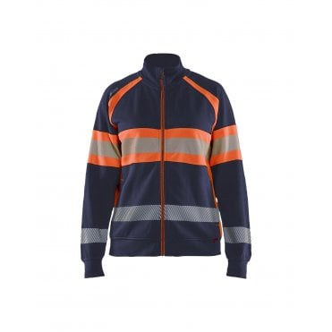 3505 Womens Hi-Vis Sweatshirt - Navy Blue/Orange