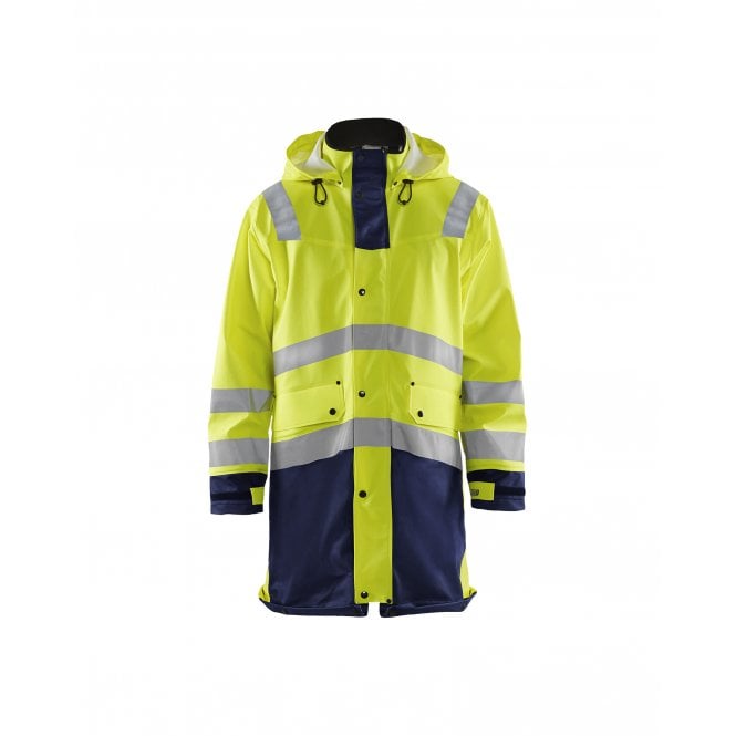 BLÅKLÄDER 4326 Hi-Vis Two Tone Raincoat LEVEL 3 Yellow/Navy