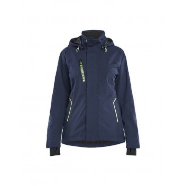 4403 Womens Shell Jacket Stretch - Dark Navy/Hi-Vis Yellow