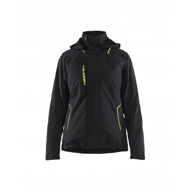 BLÅKLÄDER 4408 Womens Lightweight lined Winter Jacket Stretch - Black/Hi-Vis Yellow