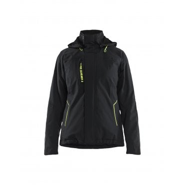 4408 Womens Lightweight lined Winter Jacket Stretch - Black/Hi-Vis Yellow