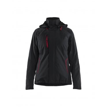 4408 Womens Lightweight lined Winter Jacket Stretch - Black/Red