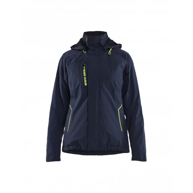 BLÅKLÄDER 4408 Womens Lightweight lined Winter Jacket Stretch - Dark Navy/Hi-Vis Yellow