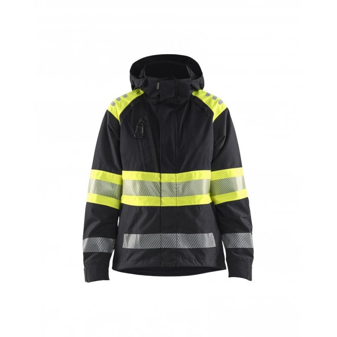 BLÅKLÄDER 4430 Womens Hi-Vis Shell Jacket - Black/Hi-Vis Yellow Hi-Vis