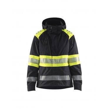 4430 Womens Hi-Vis Shell Jacket - Black/Hi-Vis Yellow Hi-Vis