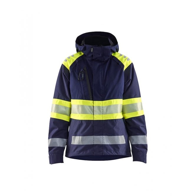 BLÅKLÄDER 4430 Womens Hi-Vis Shell Jacket - Navy Blue/Hi-Vis Yellow