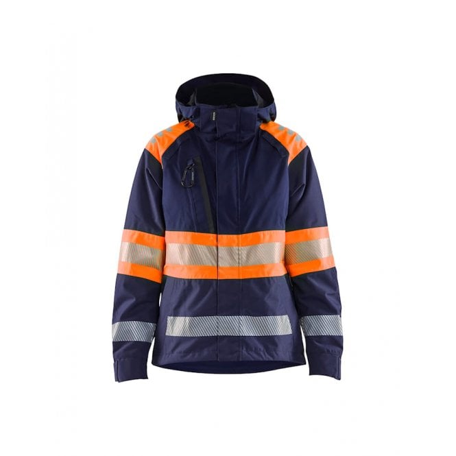 BLÅKLÄDER 4430 Womens Hi-Vis Shell Jacket - Navy Blue/Orange