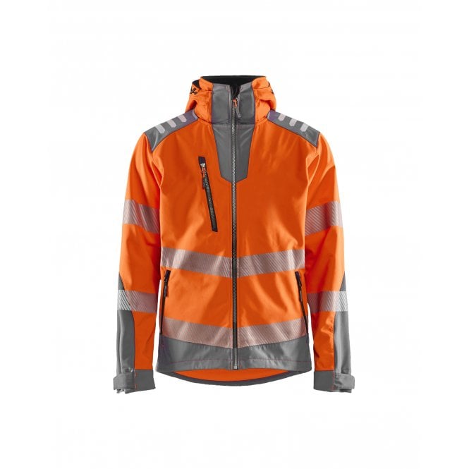 BLÅKLÄDER 4491 Hi-Vis Softshell Jacket - Hi-vis Orange/Mid Grey