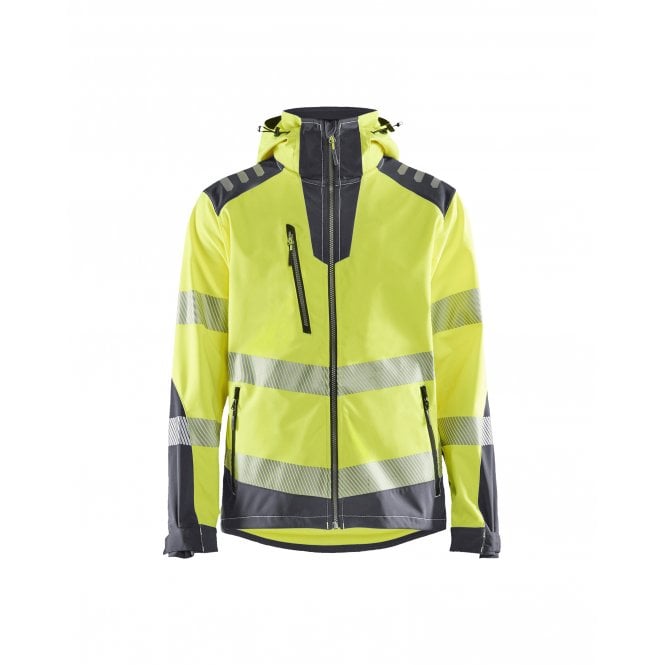 BLÅKLÄDER 4491 Hi-Vis Softshell Jacket - Hi-vis Yellow/Mid Grey
