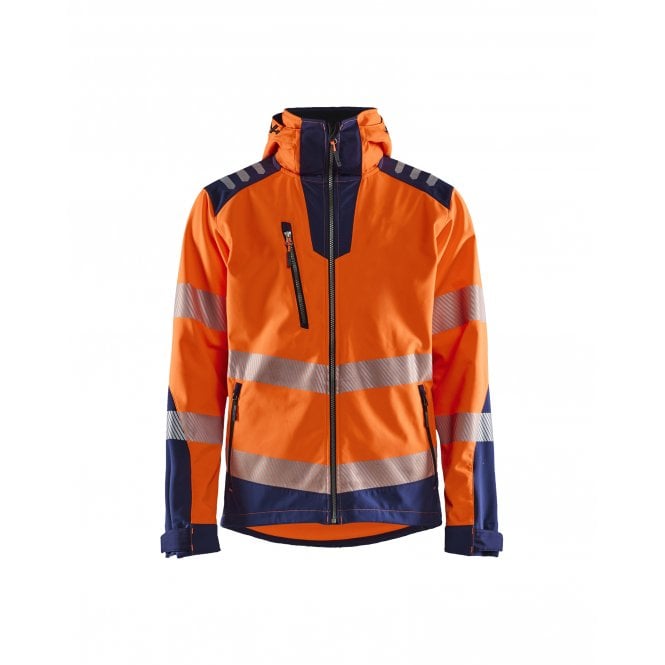 BLÅKLÄDER 4491 Hi-Vis Softshell Jacket - Orange/Navy Blue