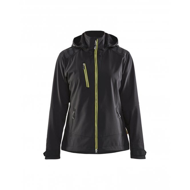 BLÅKLÄDER 4719 Womens Softshell Jacket - Black/Hi-Vis Yellow