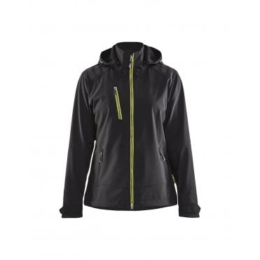 4719 Womens Softshell Jacket - Black/Hi-Vis Yellow
