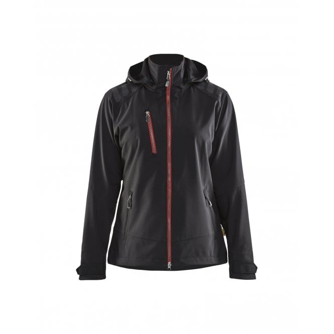 BLÅKLÄDER 4719 Womens Softshell Jacket - Black/Red