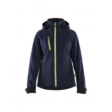 4719 Womens Softshell Jacket - Dark Navy/Hi-Vis Yellow