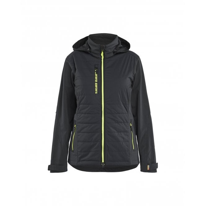 BLÅKLÄDER 4733 Womens Hybrid Jacket - Black/Hi-Vis Yellow