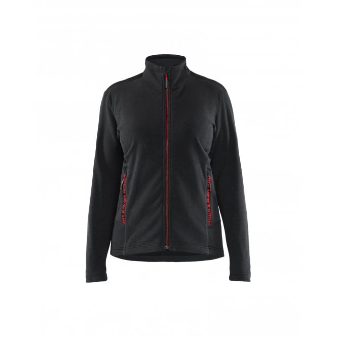 BLÅKLÄDER 4766 Womens Microfleece Jacket - Black/Red