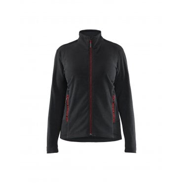 4766 Womens Microfleece Jacket - Black/Red