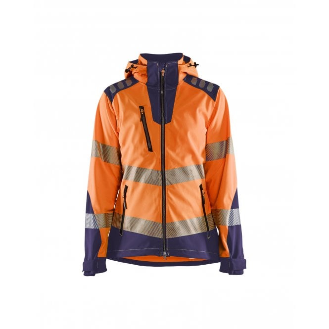 BLÅKLÄDER 4791 Womens Hi-Vis Softshell Jacket - Orange/Navy Blue