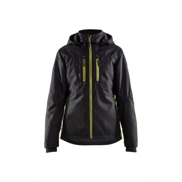 4972 Womens Lightweight lined Winter Jacket - Black/Hi-Vis Yellow