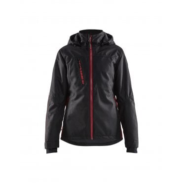 4972 Womens Lightweight lined Winter Jacket - Black/Red