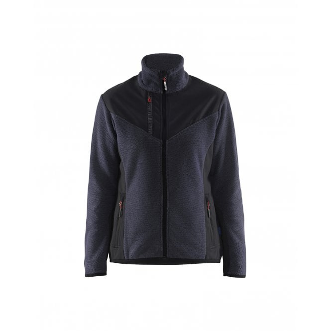 BLÅKLÄDER 5943 Womens Knitted Jacket with Softshell - Dark Navy/Black
