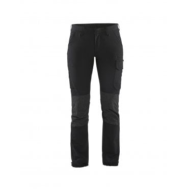 7122 Womens 4-Way Stretch Service Trousers - Black/Dark Grey