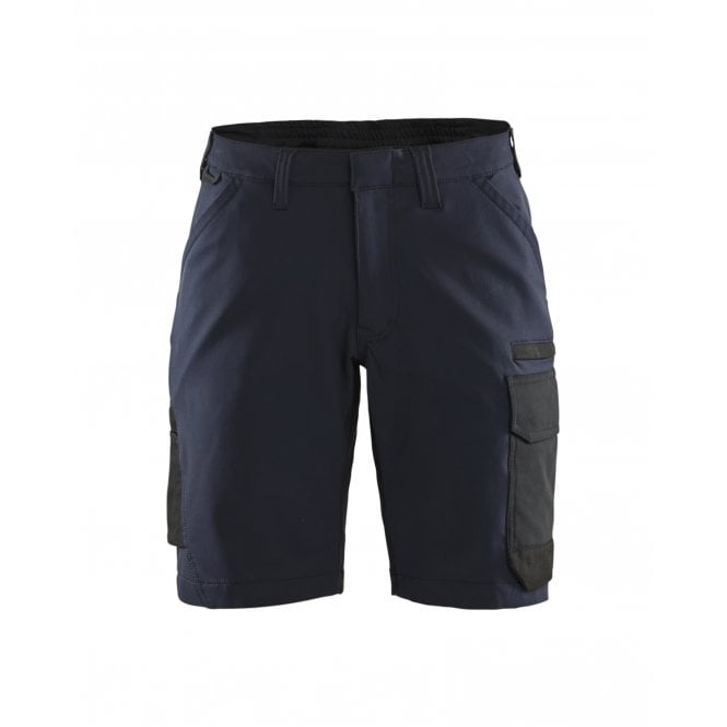 BLÅKLÄDER 7123 Womens Service Shorts with 4-Way Stretch - Dark Navy/Black