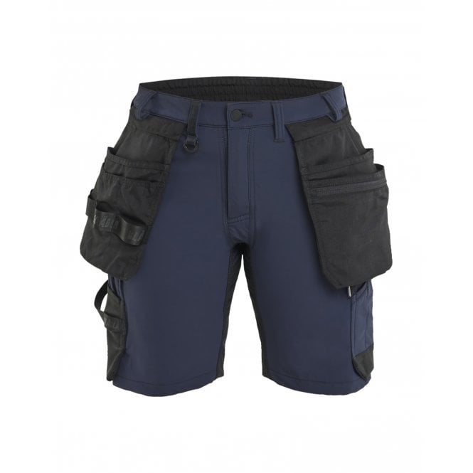 BLÅKLÄDER 7124 Womens Craftsman Shorts 4-Way Stretch - Dark Navy/Black