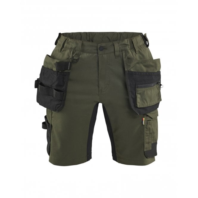 BLÅKLÄDER 7133 Womens Craftsman Shorts Stretch - Forest Night/Black