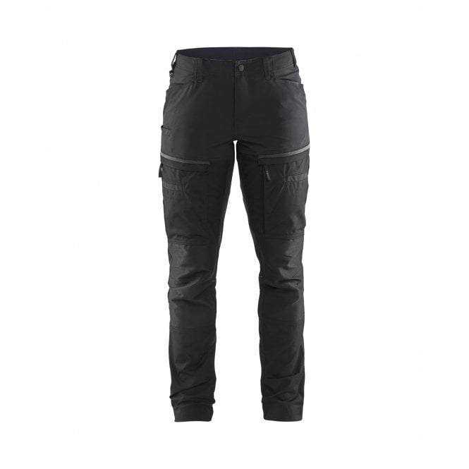 BLÅKLÄDER 7166 Womens Service Trousers with Stretch -  Black/Dark Grey