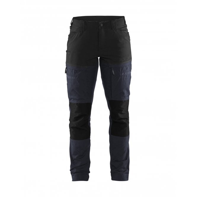 BLÅKLÄDER 7166 Womens Service Trousers with Stretch -  Dark Navy/Black