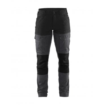 7166 Womens Service Trousers with Stretch -  Mid Grey/Black