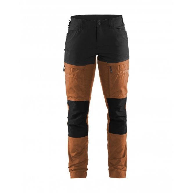BLÅKLÄDER 7166 Womens Service Trousers with Stretch -  Rust/Black